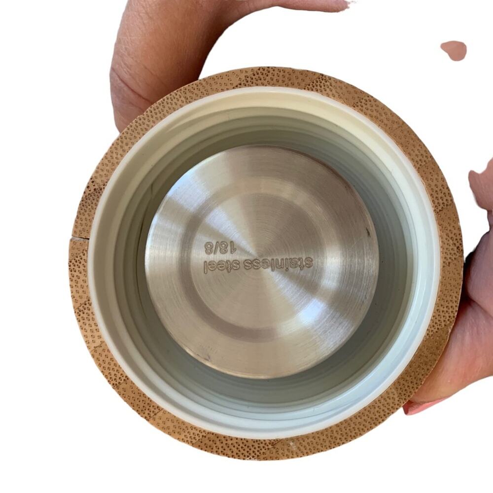 Yomious Olive 20 Oz Borosilicate Glass Water Bottle Bamboo Lid NWOT - Picture 6 of 8